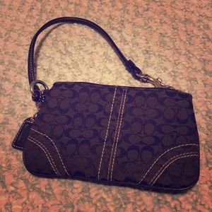 Coach brown wristlet